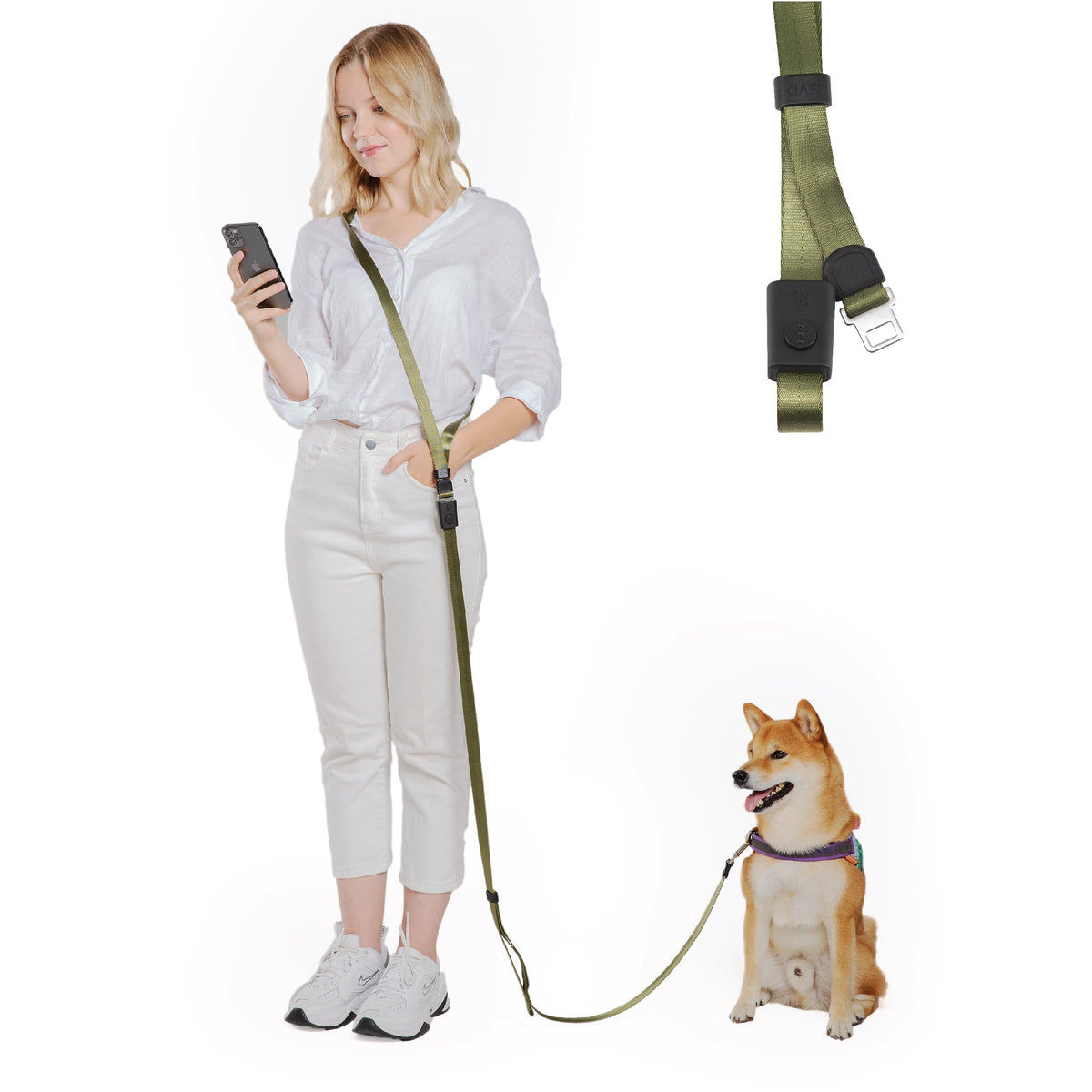 SVD.PET longe mains libres en bandoulière, liberté de mouvement pendant la promenade.