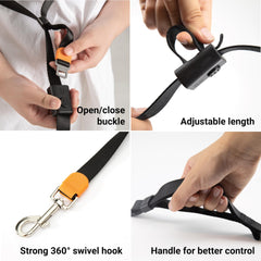 SVD.PET Longe 4en1 boucle de libération pour attacher autour d’un arbre ou poteau.