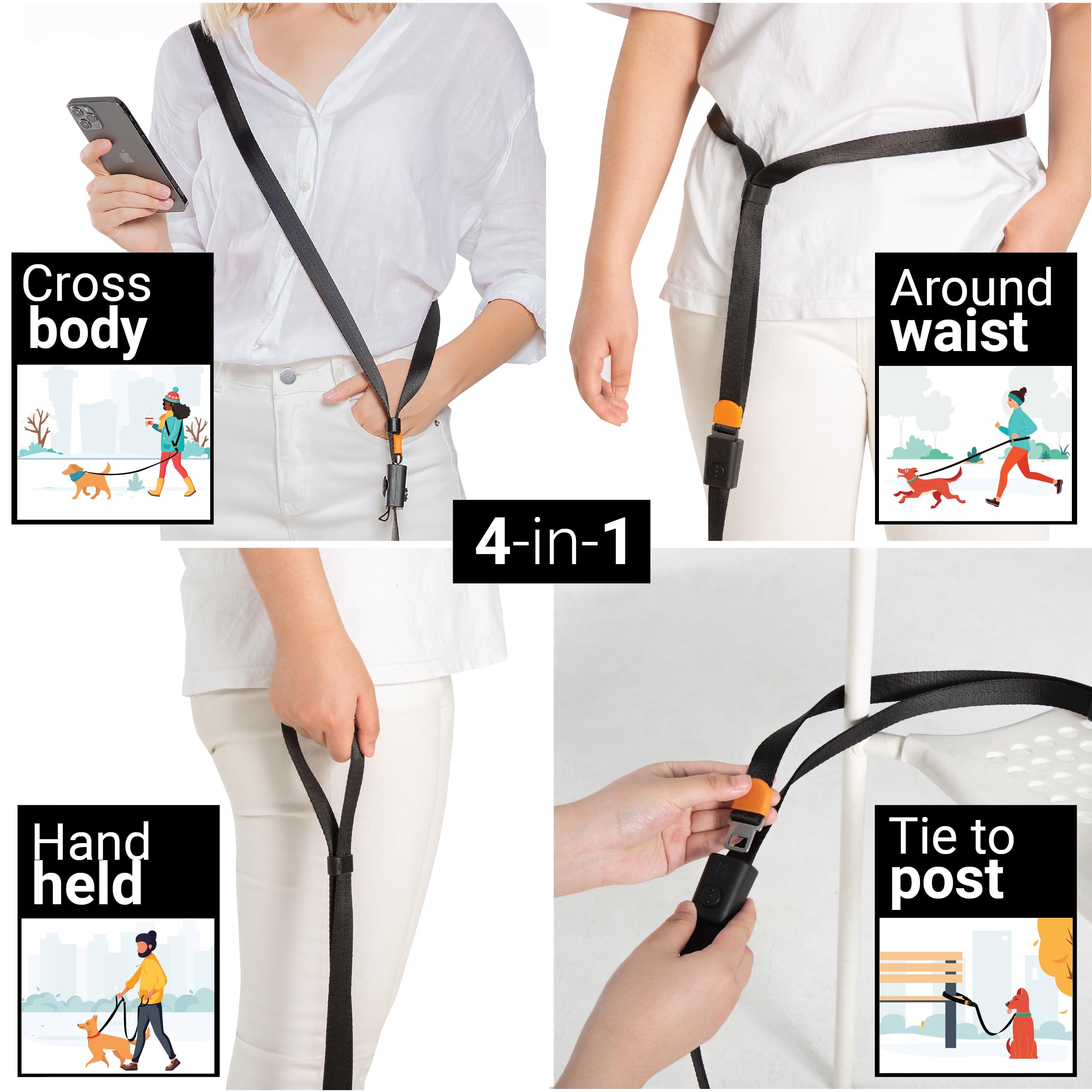 SVD.PET Longe 4en1 en ceinture-taille assure liberté mains libres lors des activités.