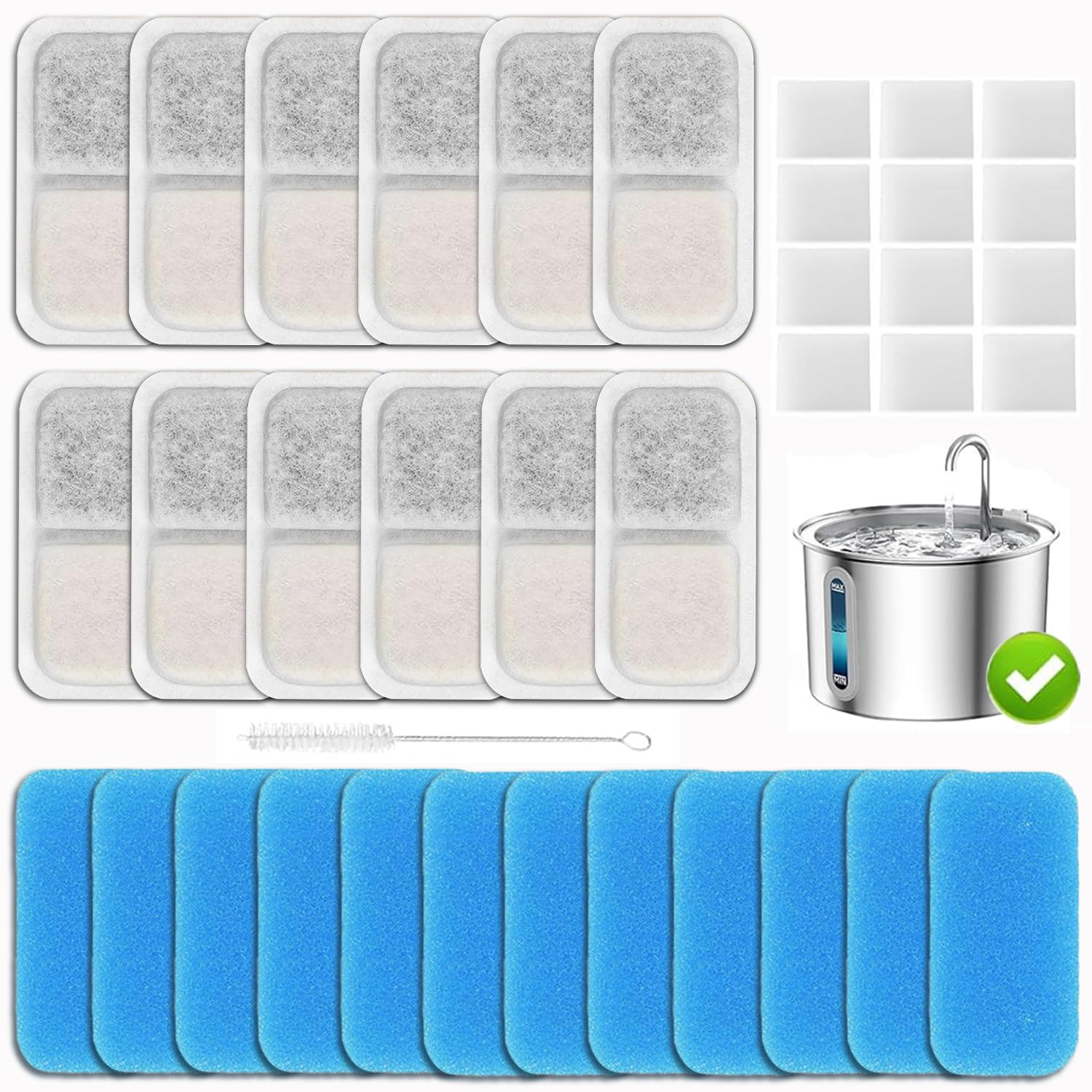 Filtre de remplacement Svrinlio pour fontaine chat PWF-001, filtration triple-couche efficace.