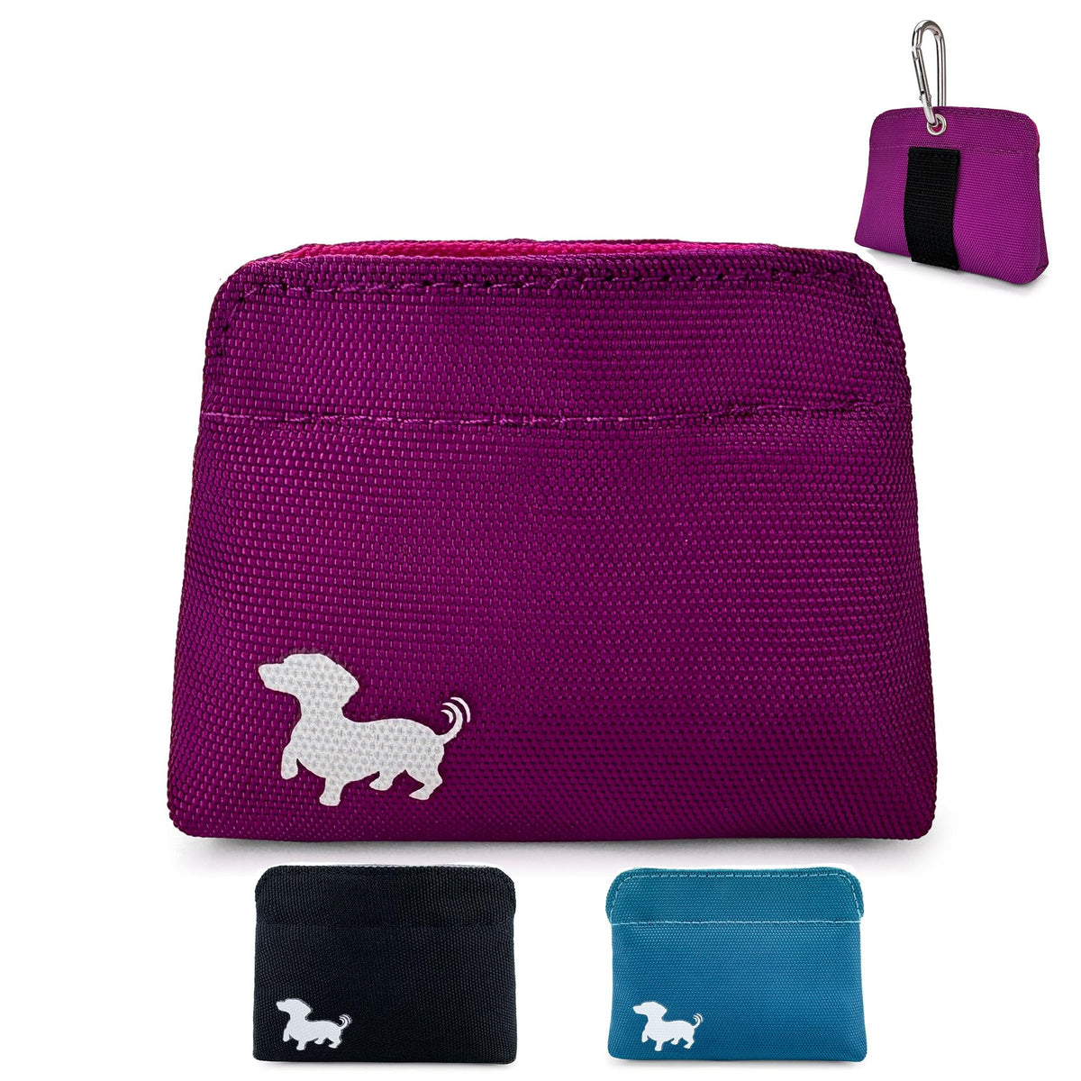 Swaggly poche friandises extra petit rose avec clip ceinture, pratique et propre