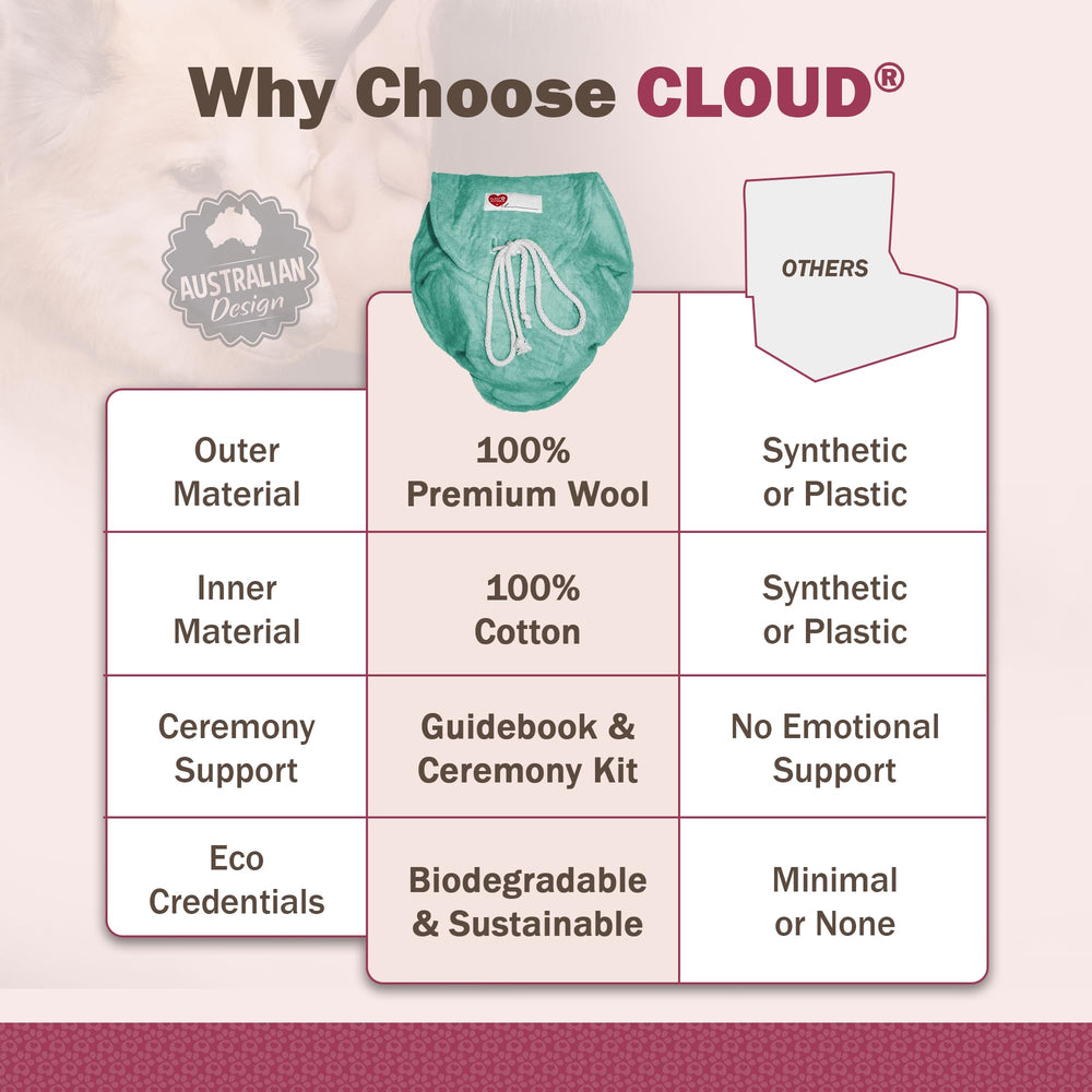 Sweet Goodbye Cloud guide tailles indique la taille adapte selon l’animal