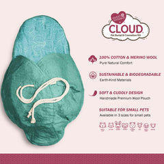 Sweet Goodbye Cloud pochette laine merino coloree enveloppant l’animal avec douceur