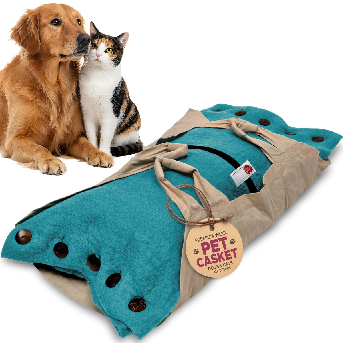 Sweet Goodbye Cocoon: drap premium en laine, enveloppe douce et digne.