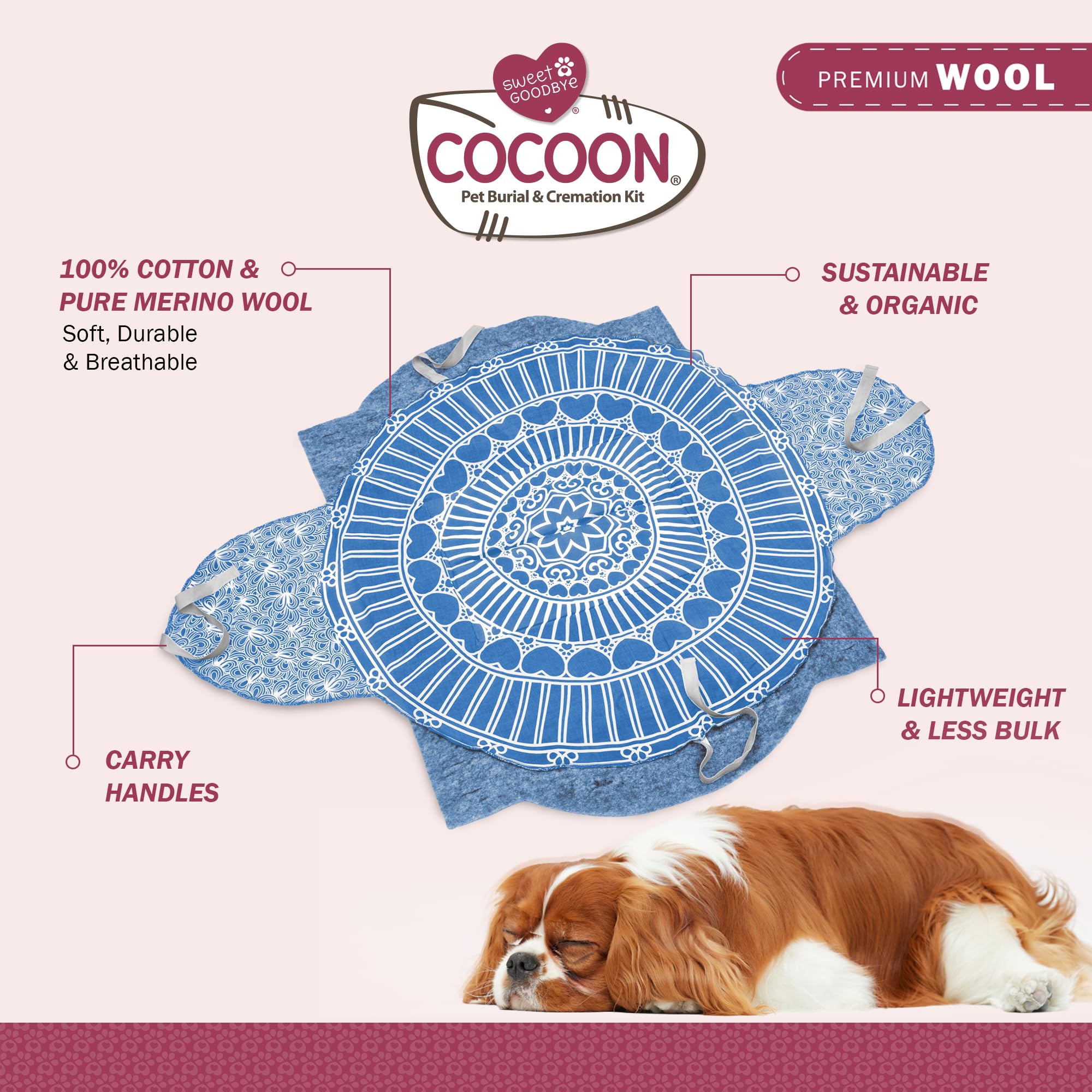 Sweet Goodbye Cocoon : couche en laine douce apportant chaleur et protection à votre compagnon.