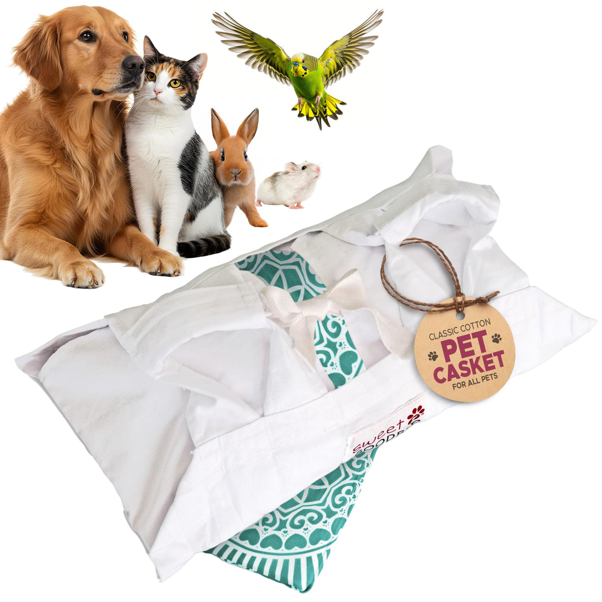 Sweet Goodbye Cocoon : drap coton classique, douceur et sécurité pour votre animal.