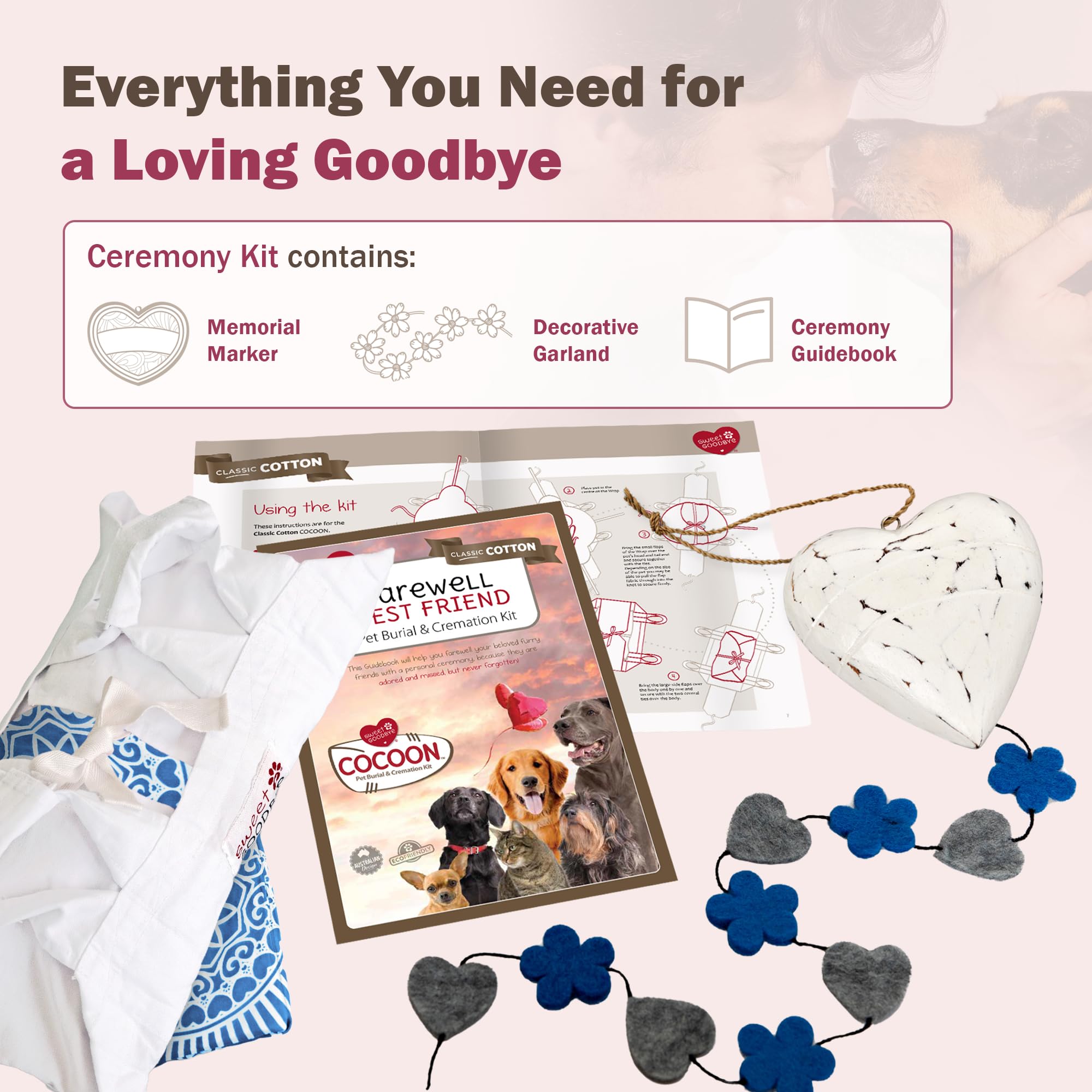 Sweet Goodbye Cocoon – matières écologiques et biodégradables pour une option responsable.