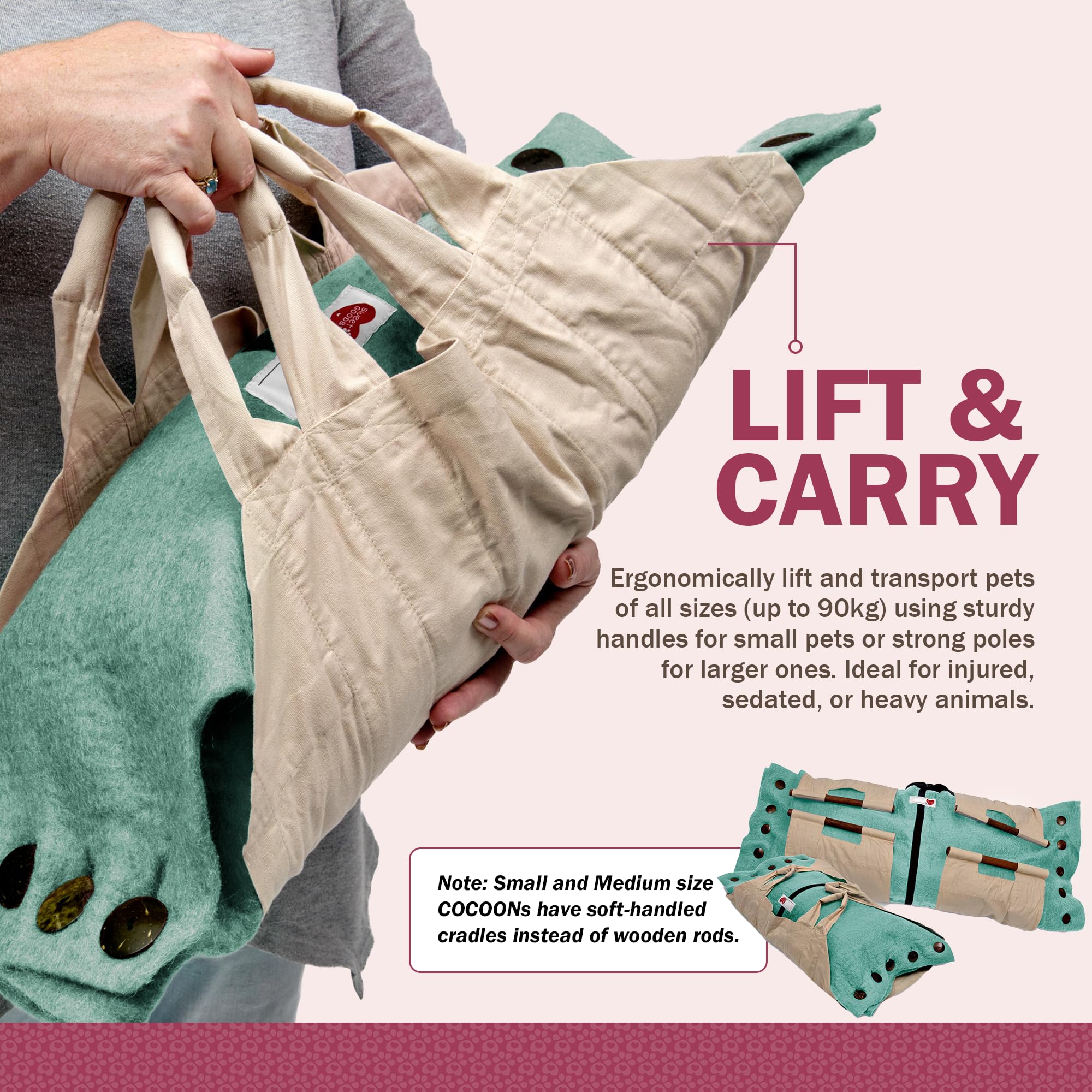 Porte-portage intégré pour déplacer facilement votre compagnon.