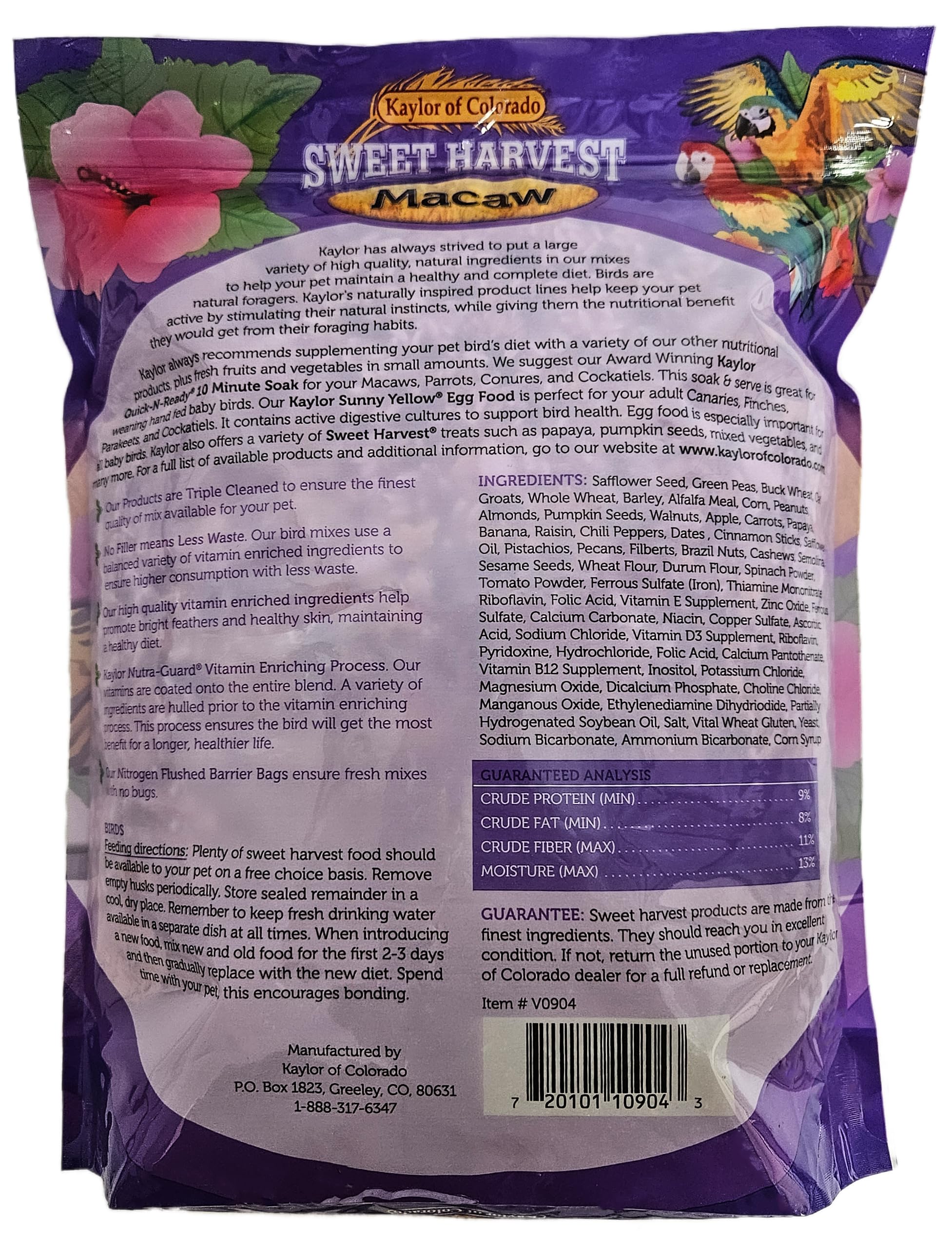 Mélange de graines Sweet Harvest mis en avant, riche variété pour l'appétit de l'ara macao.