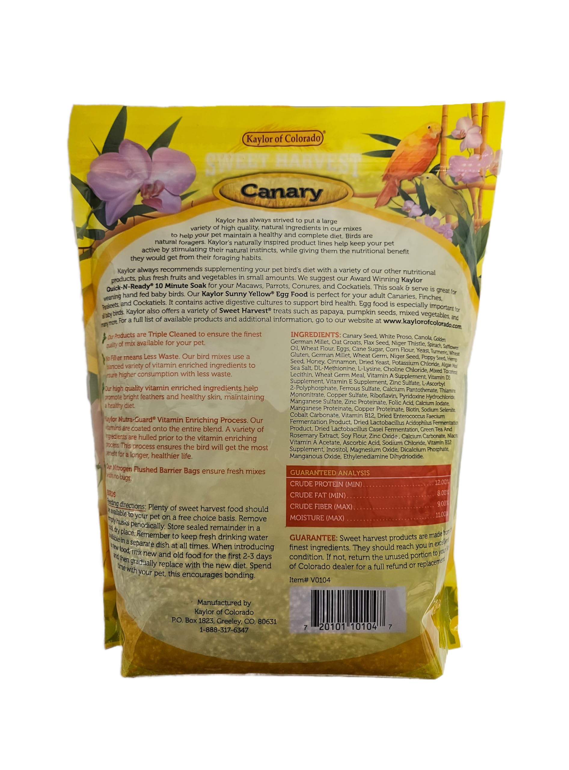 Sweet Harvest melange-nutrition-equilibre: vitamines et minéraux pour les petits oiseaux.