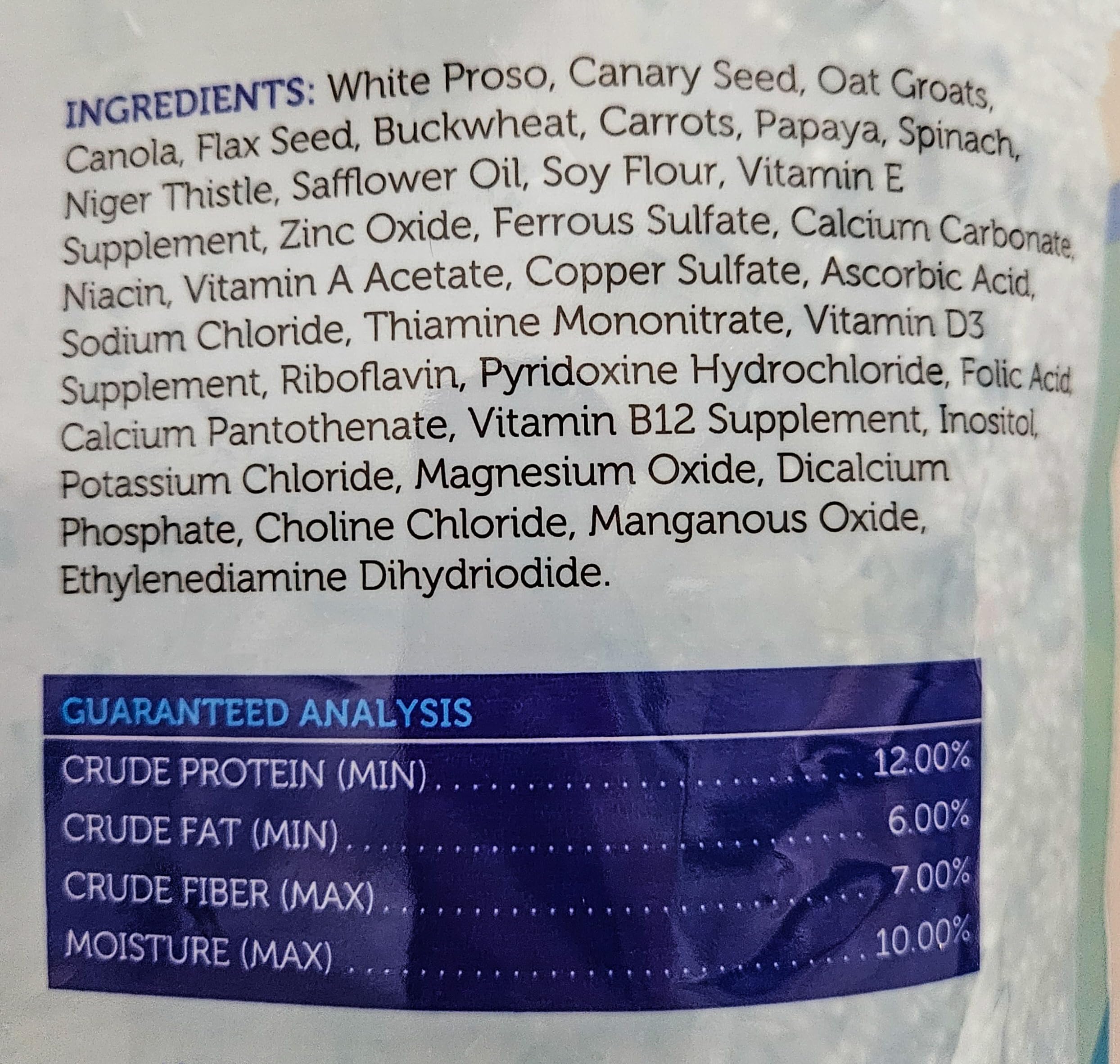 Sweet Harvest perruche – sans ingrédients de remplissage, moins de gaspillage.