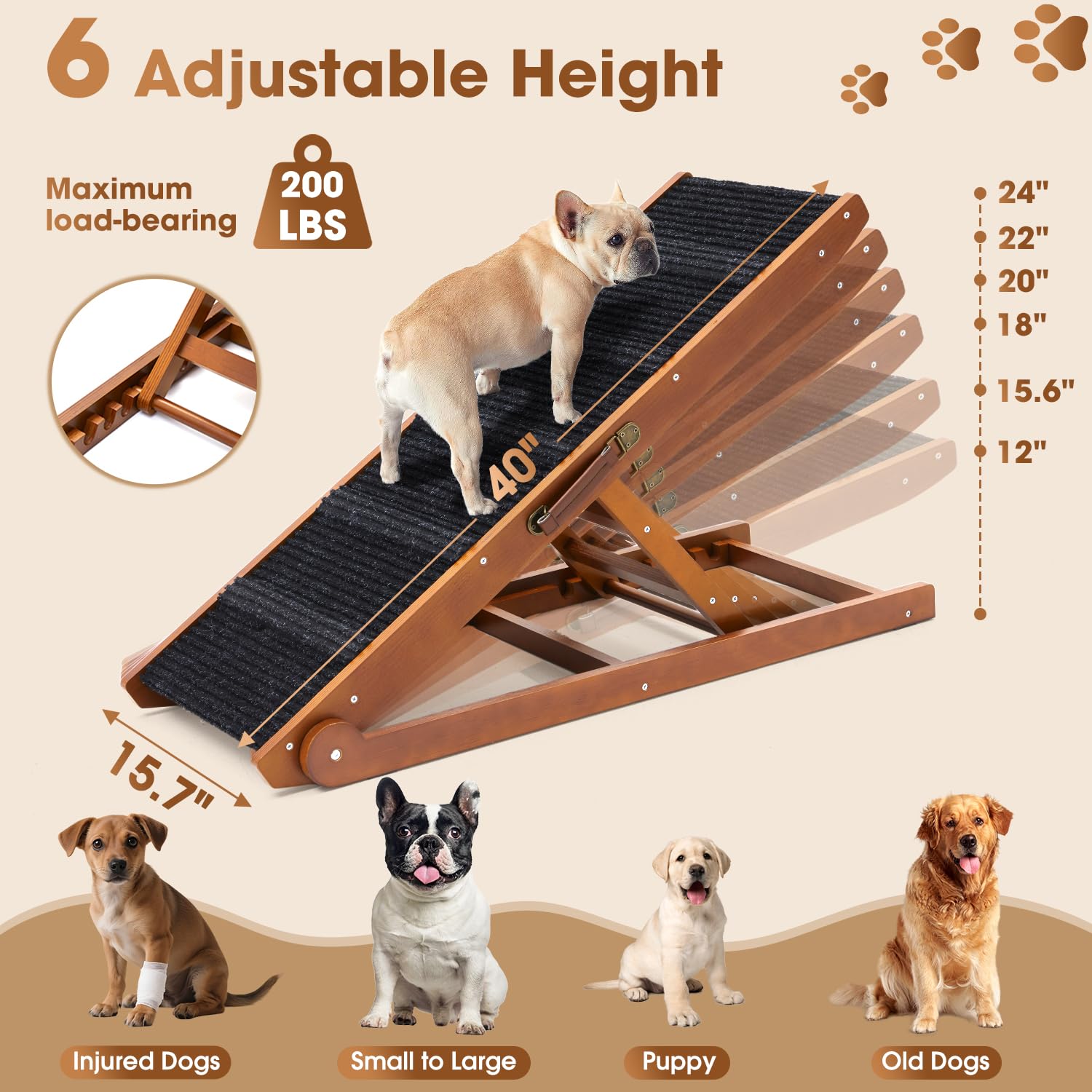 SweetBin rampe chien canapé-hauteurs ajustables pour monter sur le canapé