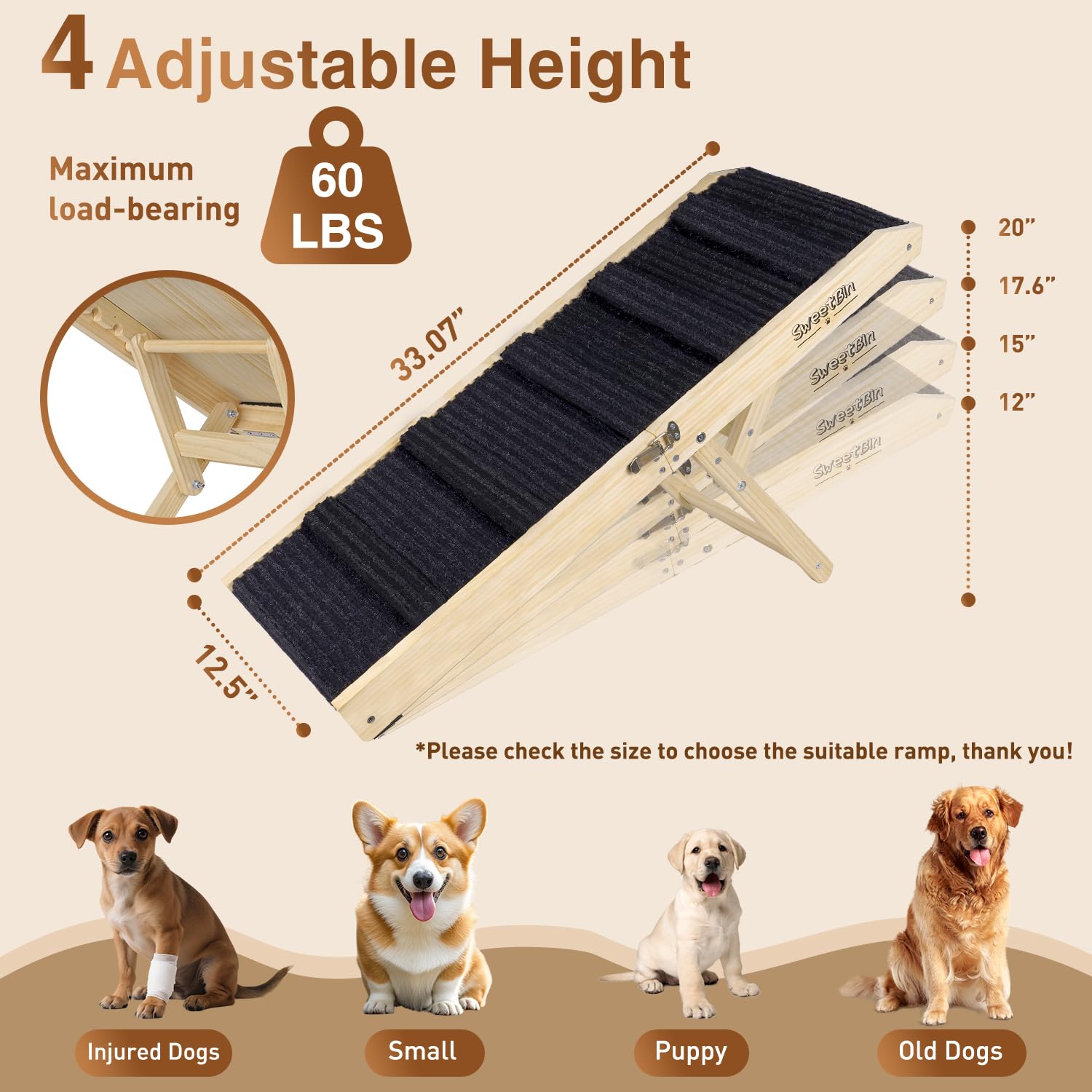 Rampe pliable SweetBin pour petit chien, pratique et légère.