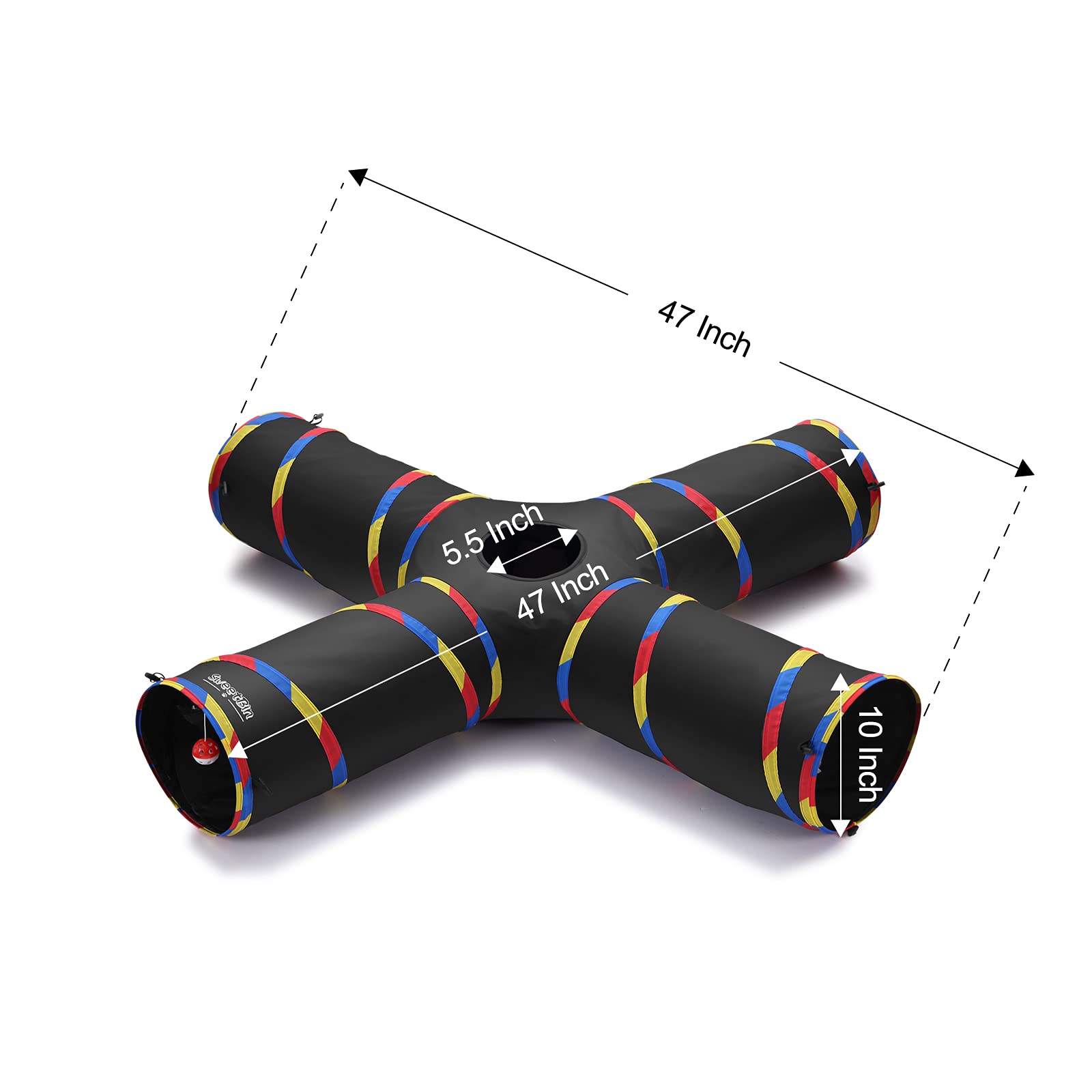SweetBin tunnel chat pliable et compact pour rangement facile.