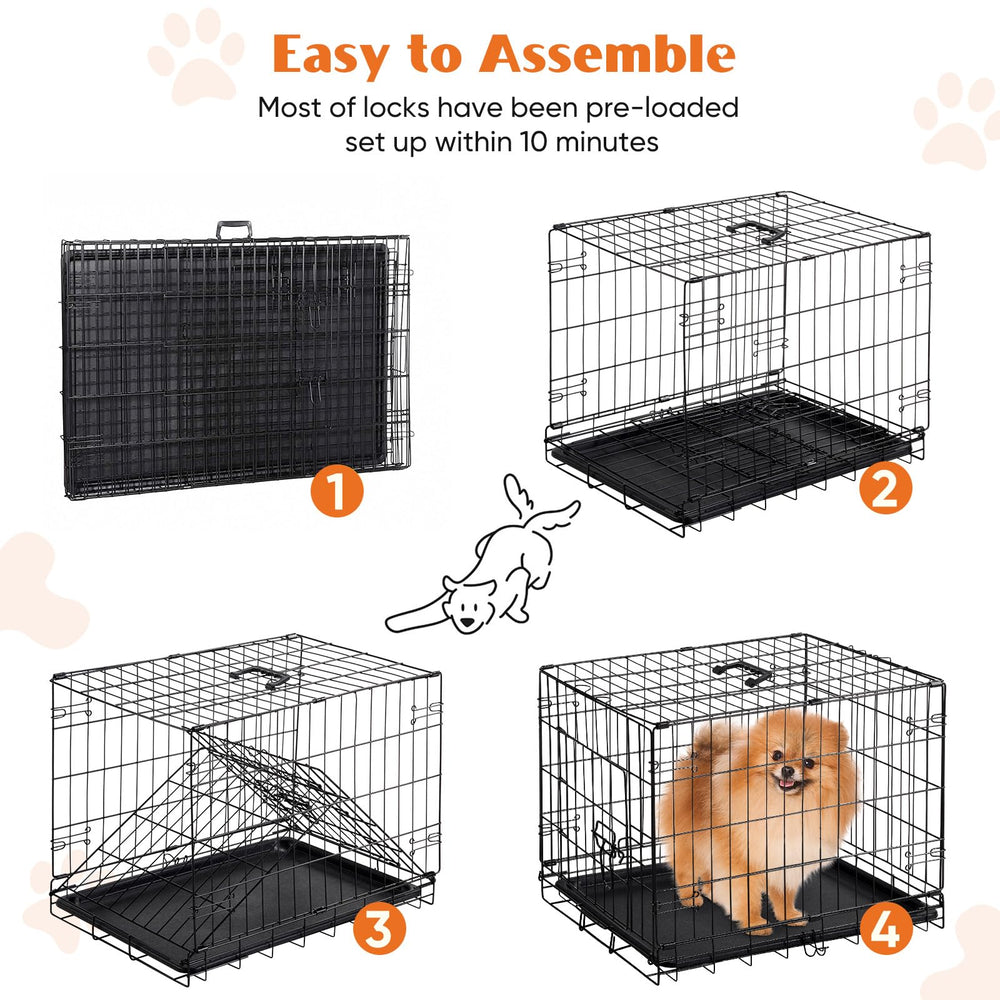 Sweetcrispy cage chien 30 pouces loquet robuste pour une sécurité fiable.