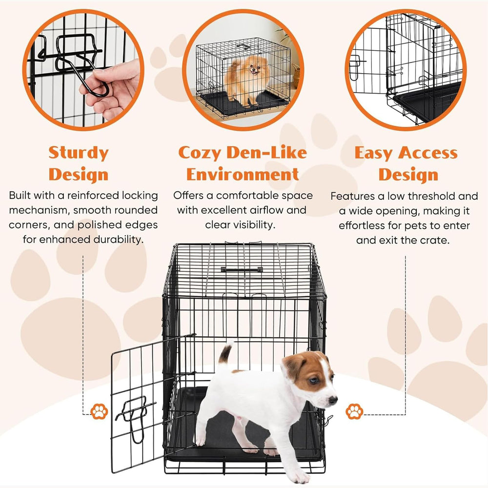 Sweetcrispy cage chien 30 pouces pliable se range facilement lors des déplacements.