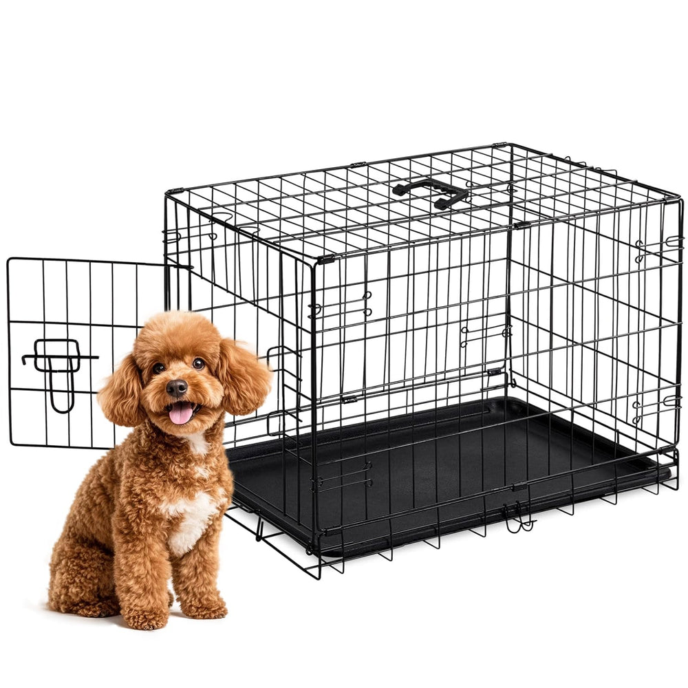 Sweetcrispy cage chien 30 pouces porte simple gauche, espace sûr pour votre compagnon.