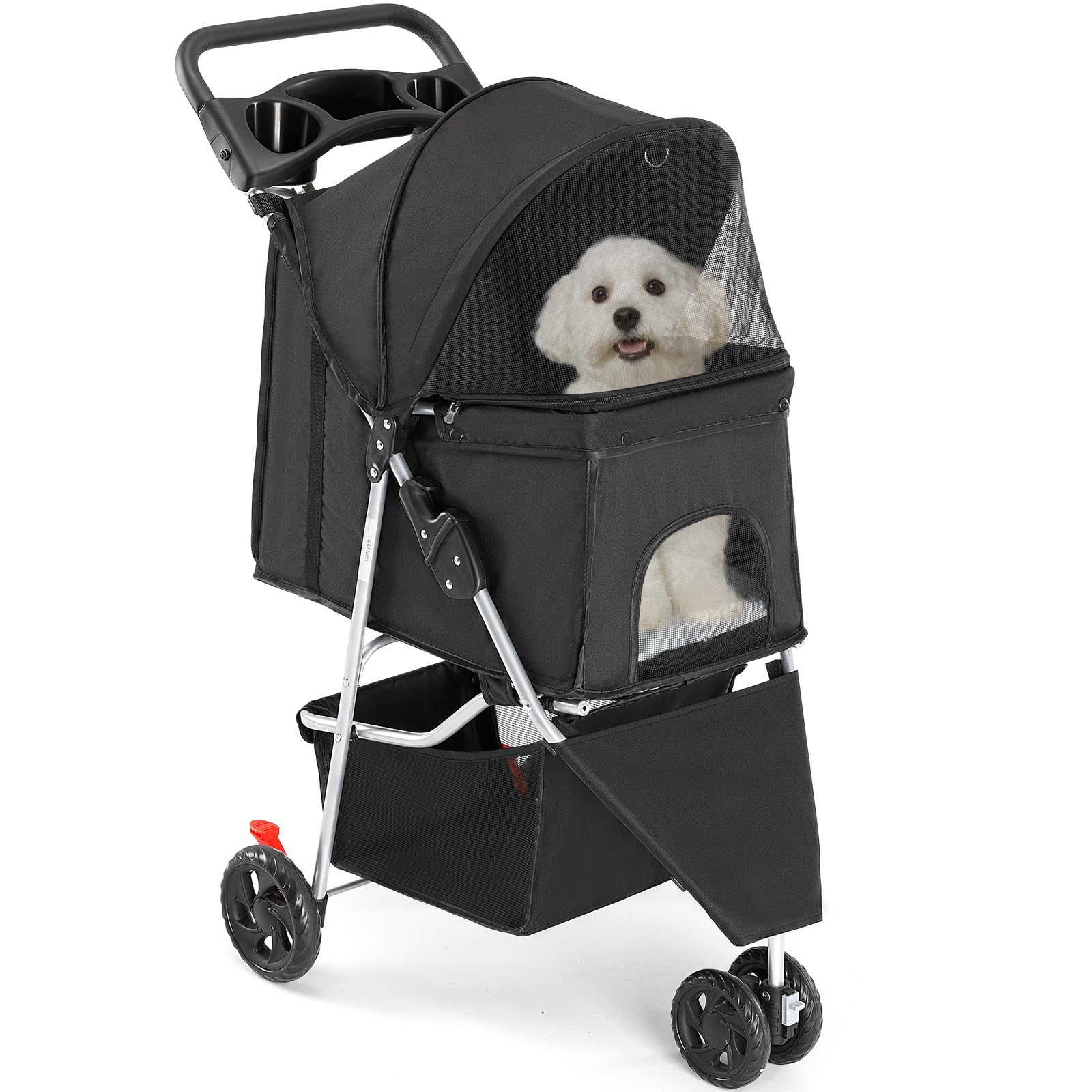 Sweetcrispy Poussette animale cadre aluminium: transport léger et durable pour petits compagnons.