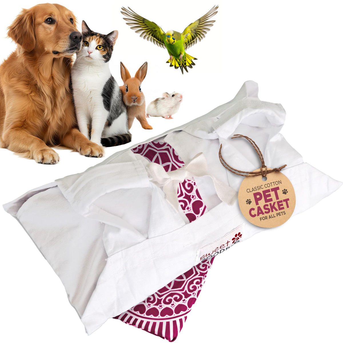 Sweet Goodbye Cocoon coffret pour animal tout taille, confort et respect lors de l’au revoir
