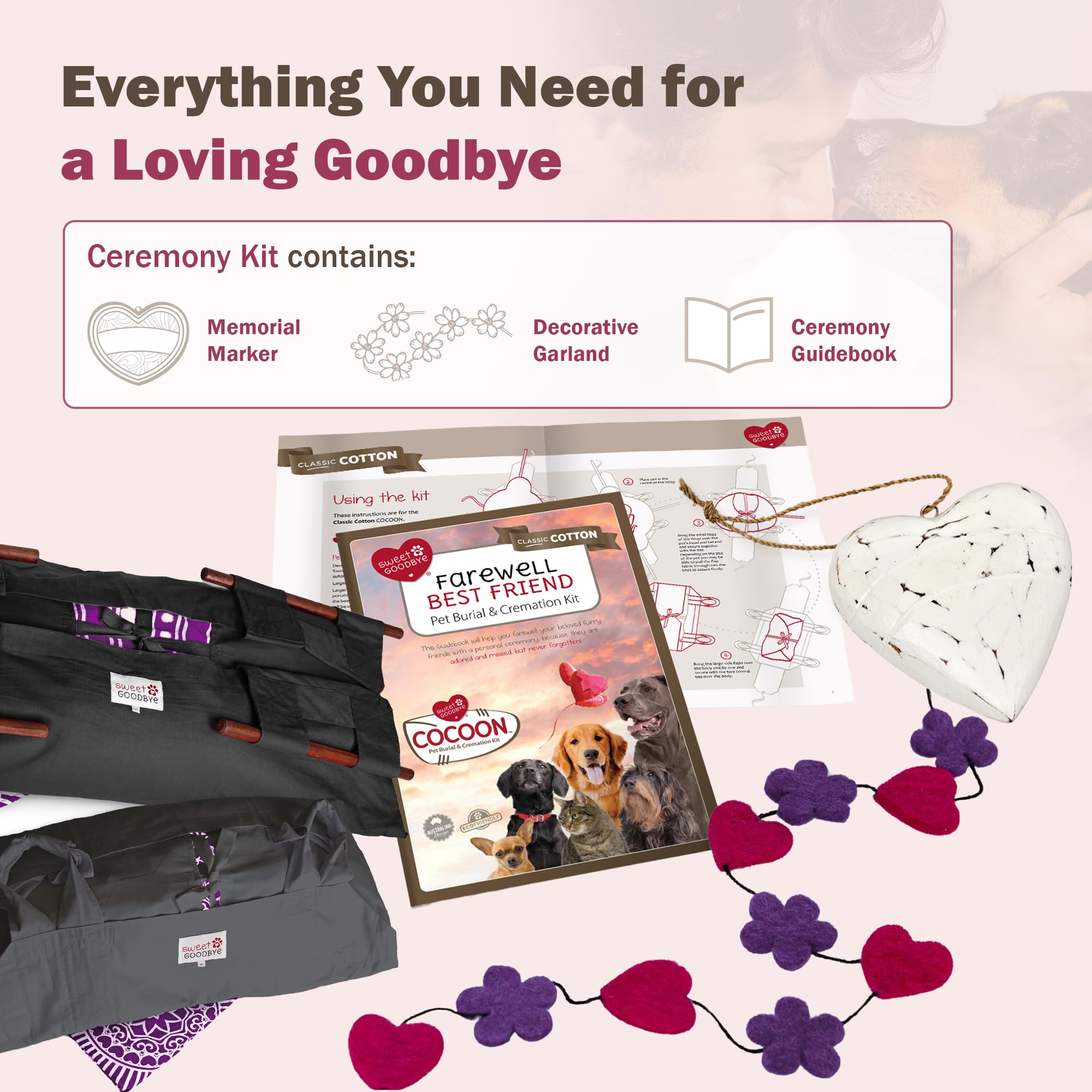 Sweet Goodbye Cocoon – Adapté pour chiens, chats, lapins et autres animaux.