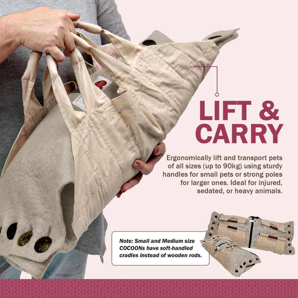 Sweet Goodbye Cocoon—tailles chat et chien, solution adaptée pour différentes morphologies.