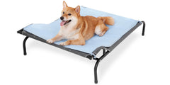 Lit Sweetnight surélevé pour grands chiens avec têtière, confort durable et soutien du cou.