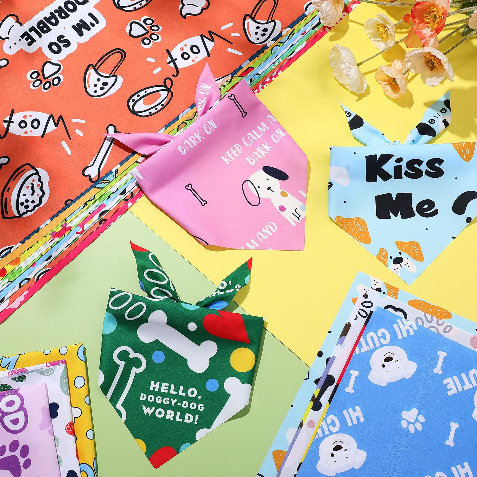 Sweetude bandanas doux en polyester, matière agréable pour la peau de l animal.