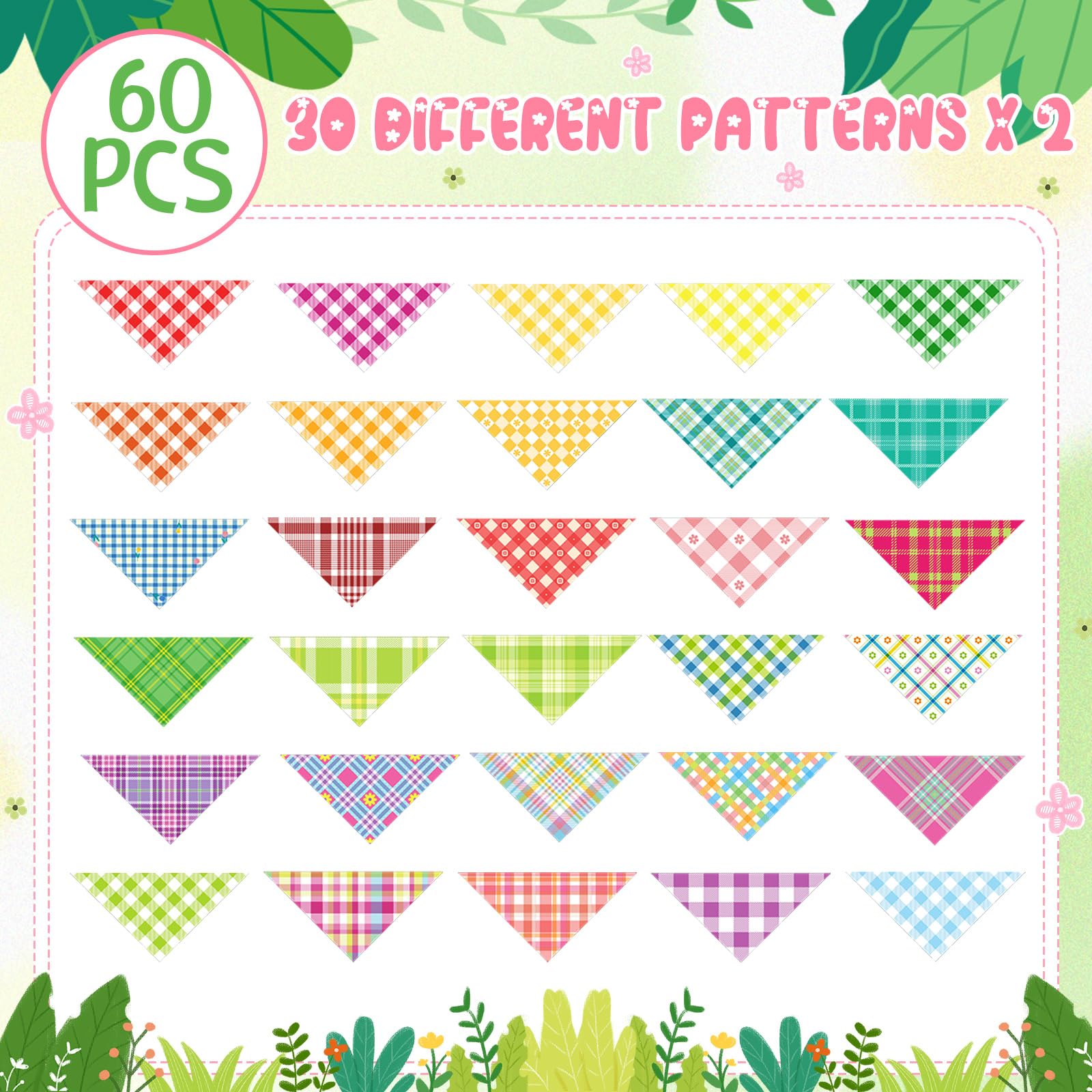 Bandanas Sweetude plaid printemps, design varié pour une tenue chic et festive