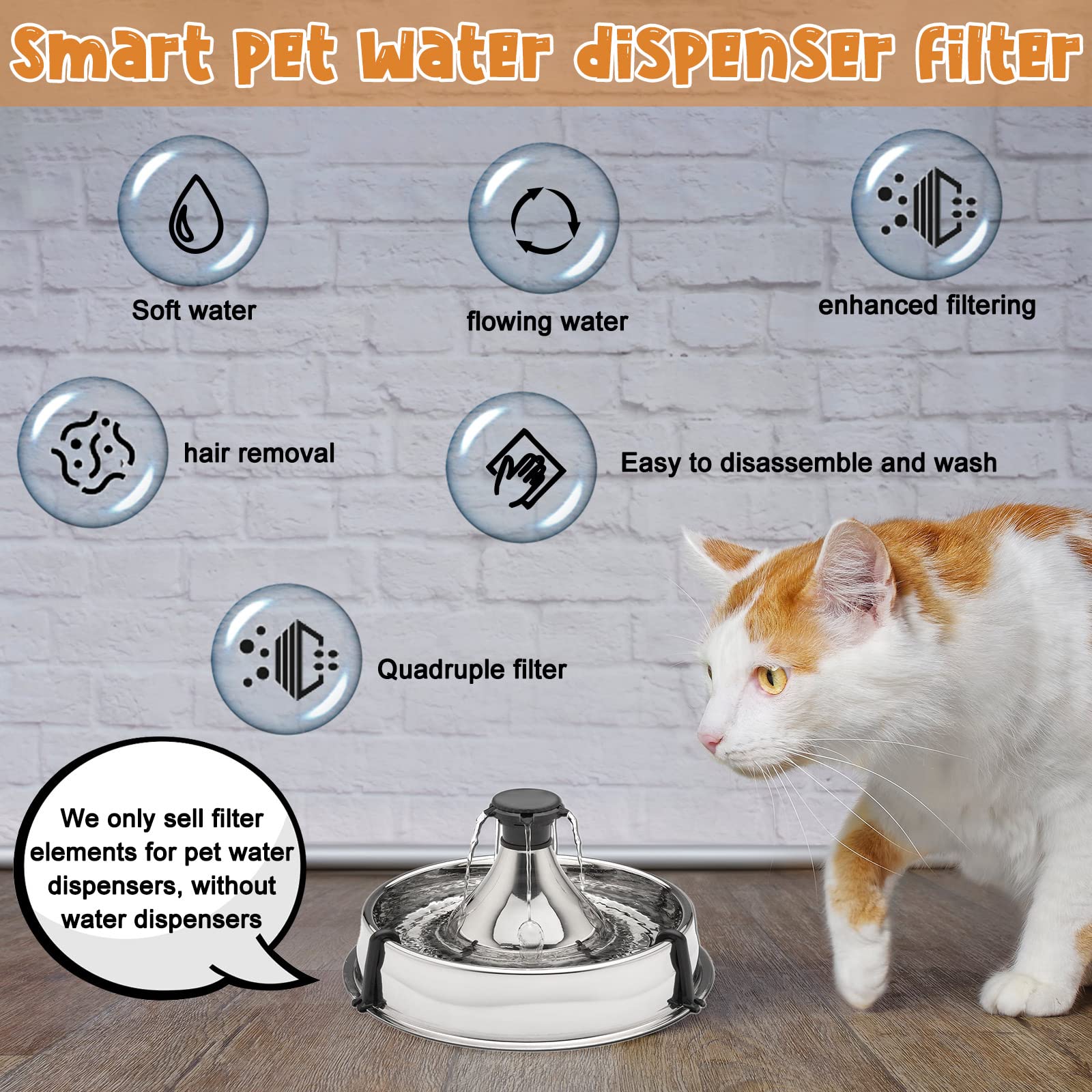 Filtre charbon Sweetude pour fontaine animale, compatibilité Drinkwell-360.