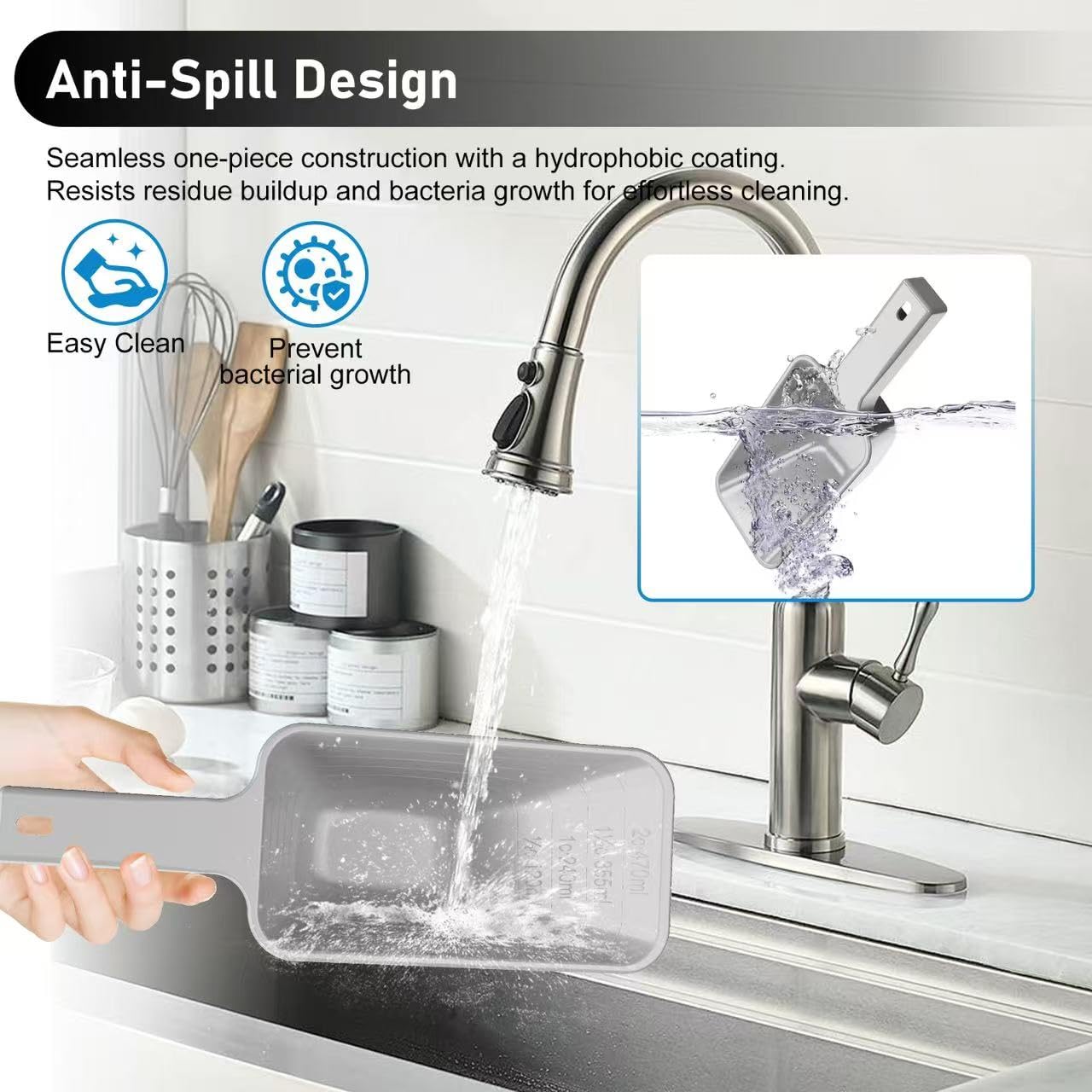 Ensemble Swesara doseuses gris, paquet de 2, pratique pour alimentation animale et cuisine.