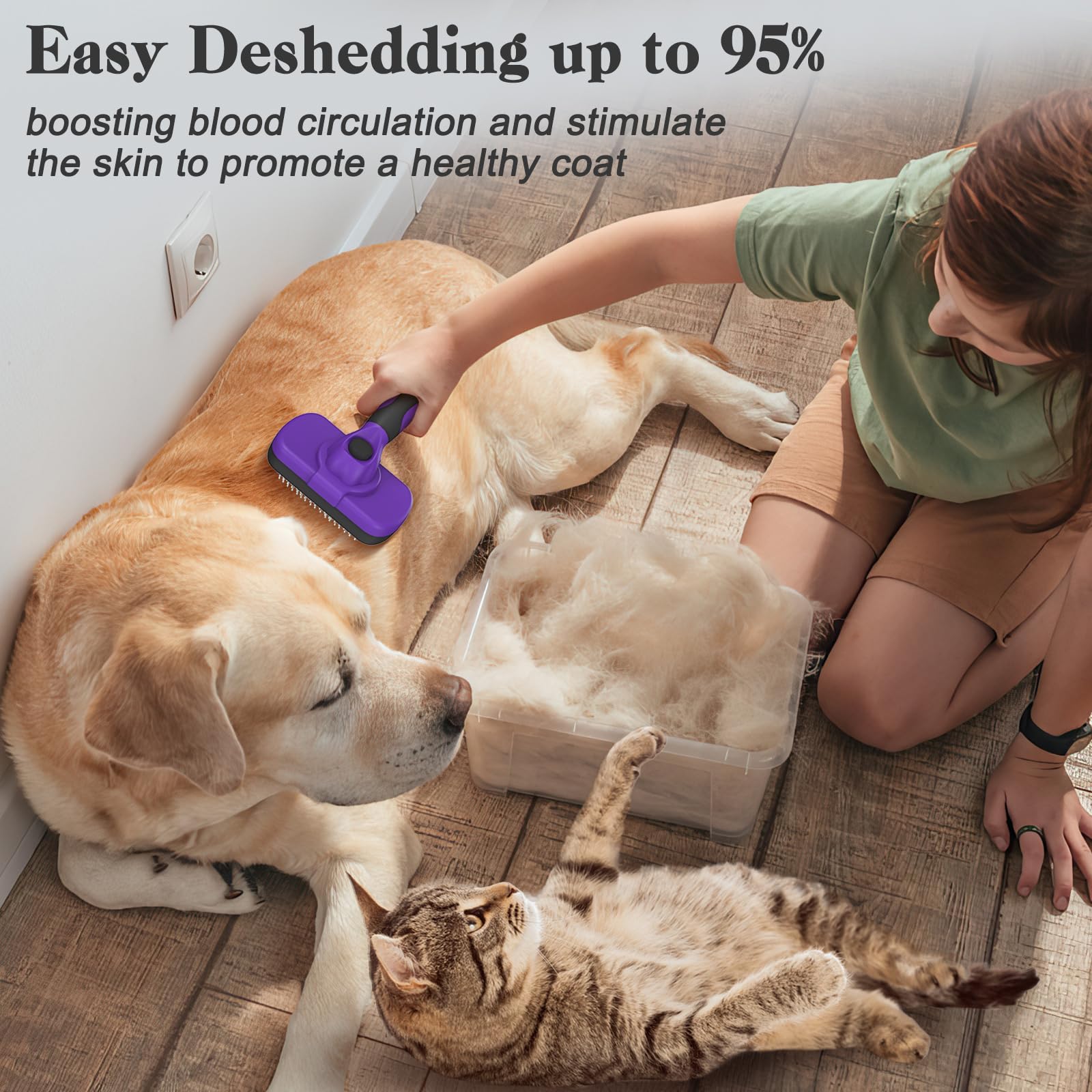 Swihauk Brosse brins doux protectifs, brossage agréable pour animaux.