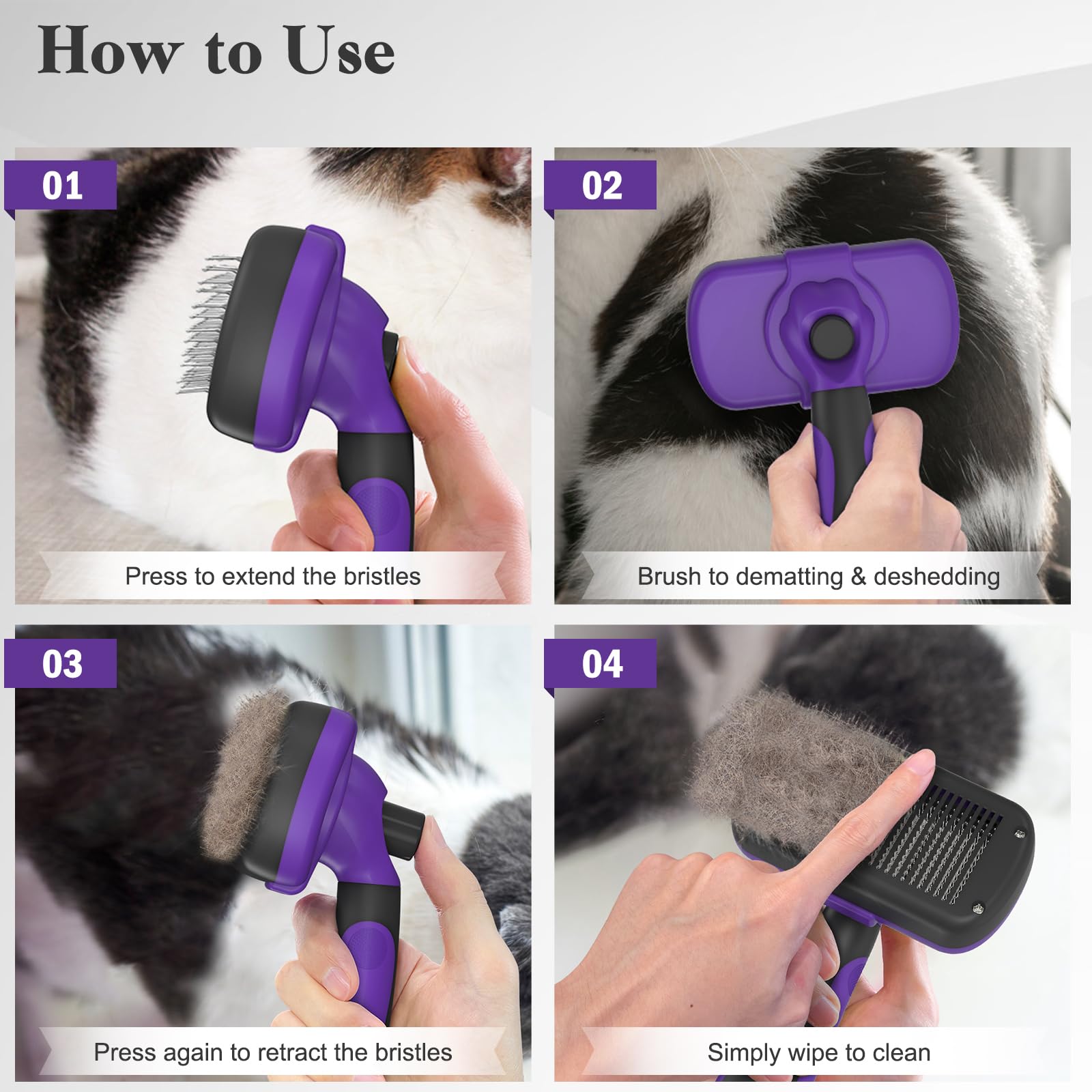 Swihauk Brosse nettoyage efficace, capture les poils morts sans effort.