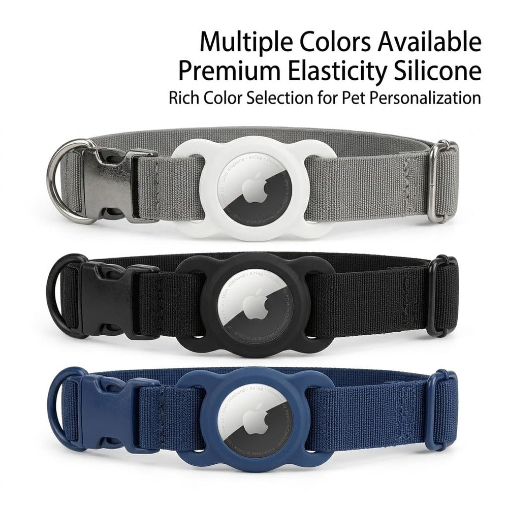 SWINCHO AirTag collier-elastique noir, compatible AirTag 1re et 2e génération.