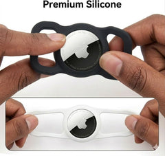 SWINCHO AirTag collier-elastique noir, installation simple sur collier existant.