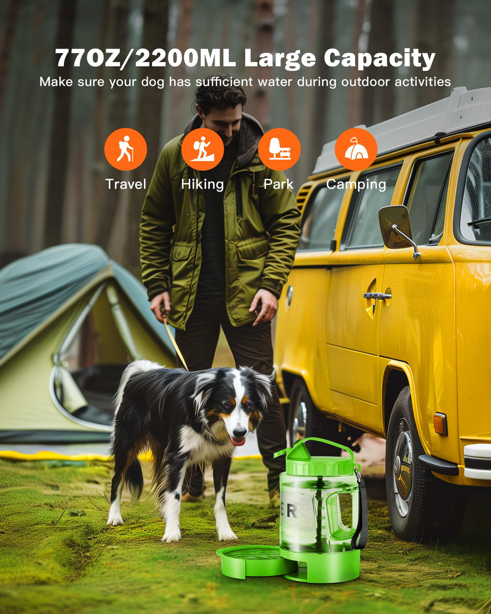 SwSun design 2-en-1 avec distributeur et bol intégrés pour chien.