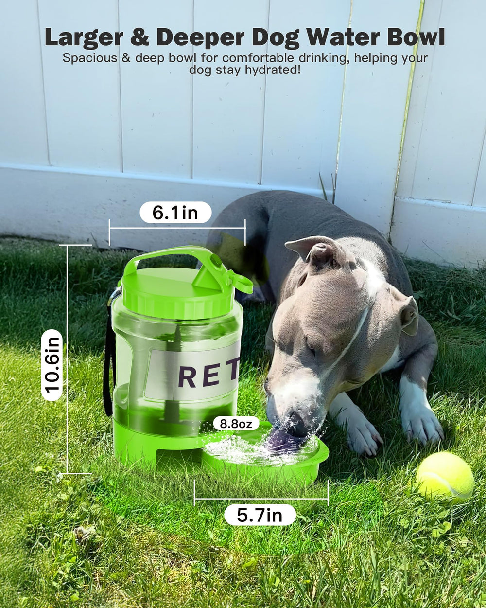 Abreuvoir mobile SwSun pour chiens en mouvement.