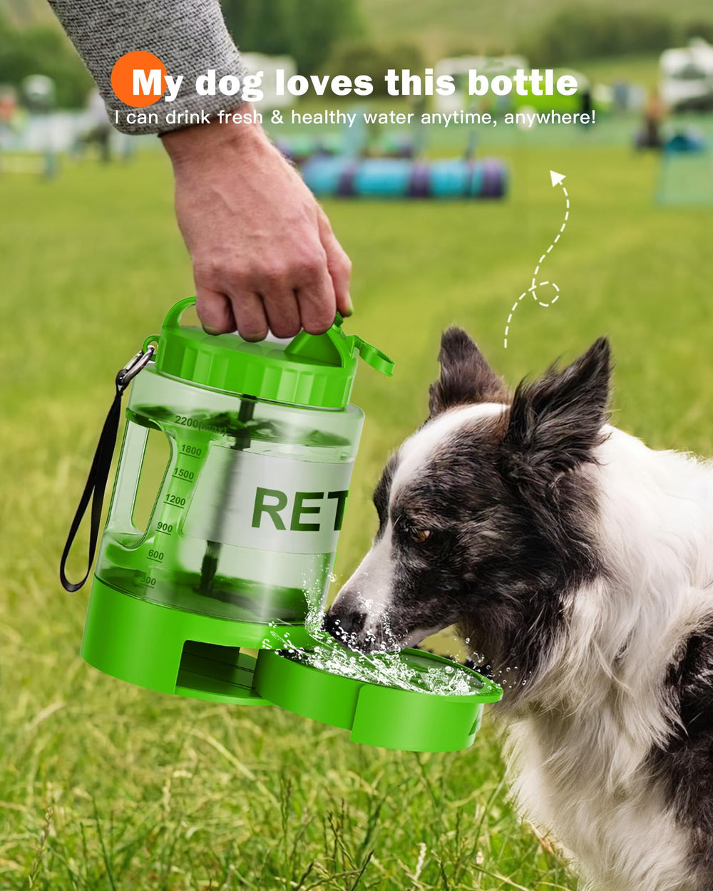 Graduations lisibles indiquant le niveau d'eau restant sur SwSun.