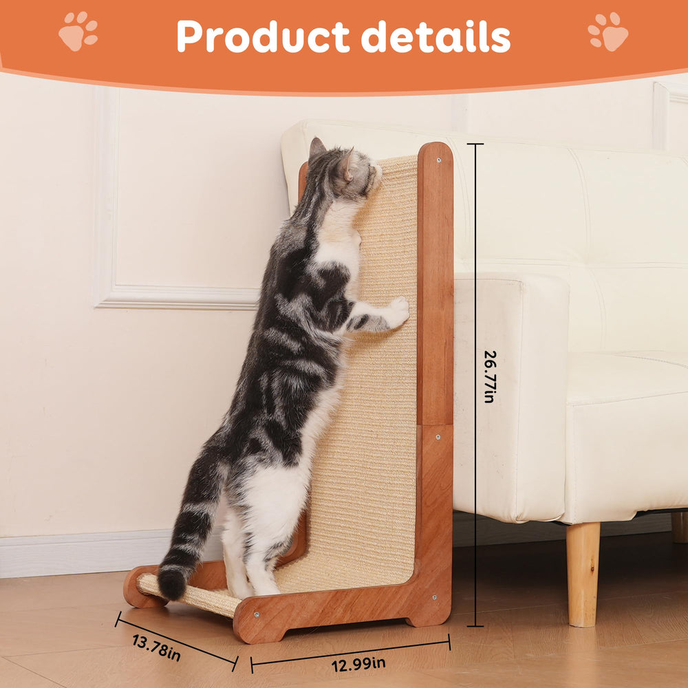 Sxtglxr Griffoir chat bois sisal horizontal pour jeux de griffe polyvalents.