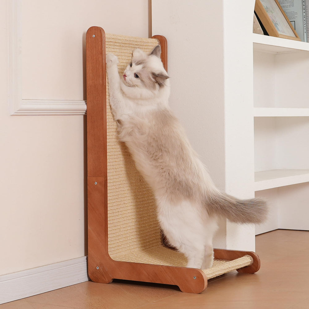 Sxtglxr Griffoir chat bois sisal vertical pour griffage durable.