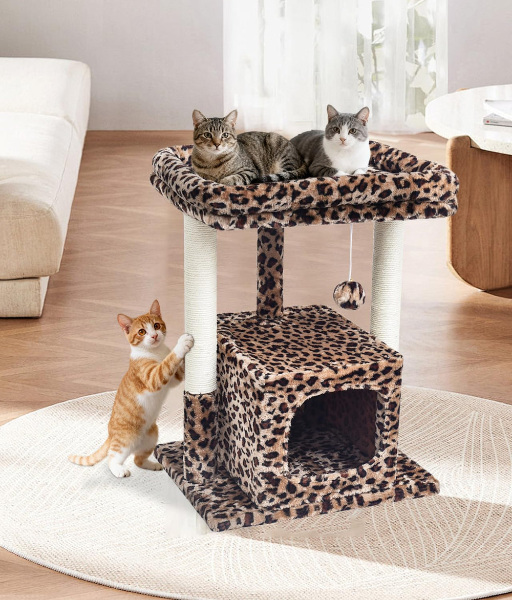 SYANDLVY Arbre-chat 27 – imprimé léopard : design moderne qui s’intègre au salon.