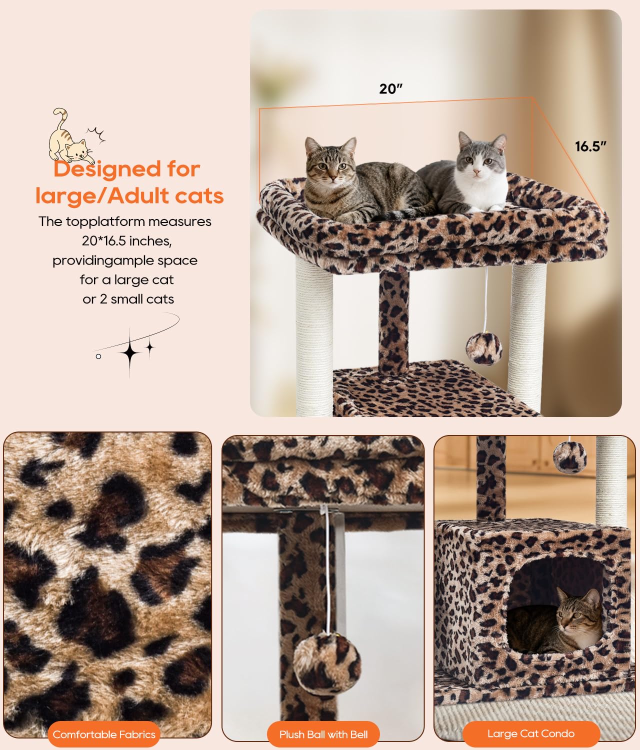 SYANDLVY Arbre-chat 27 – pelage doux : pelage nidifiant réconfortant pour chatons.