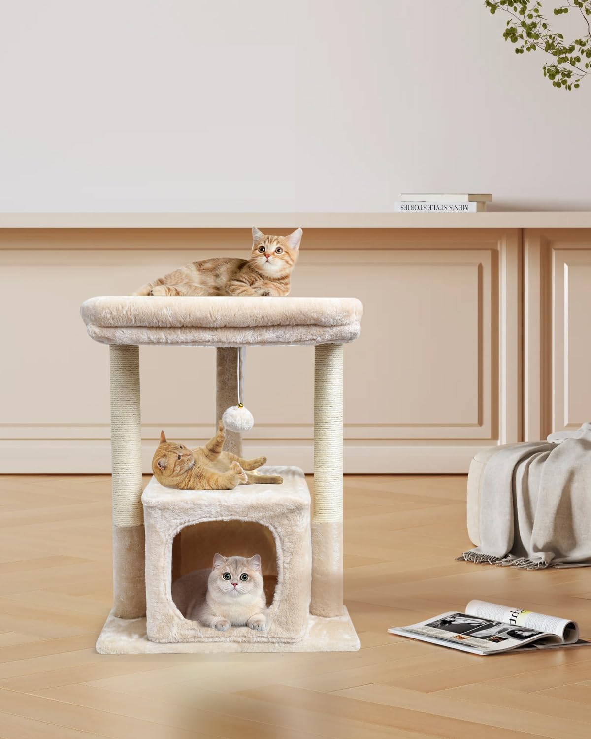SYANDLVY revêtement pelucheux doux attire le chat pour se reposer.
