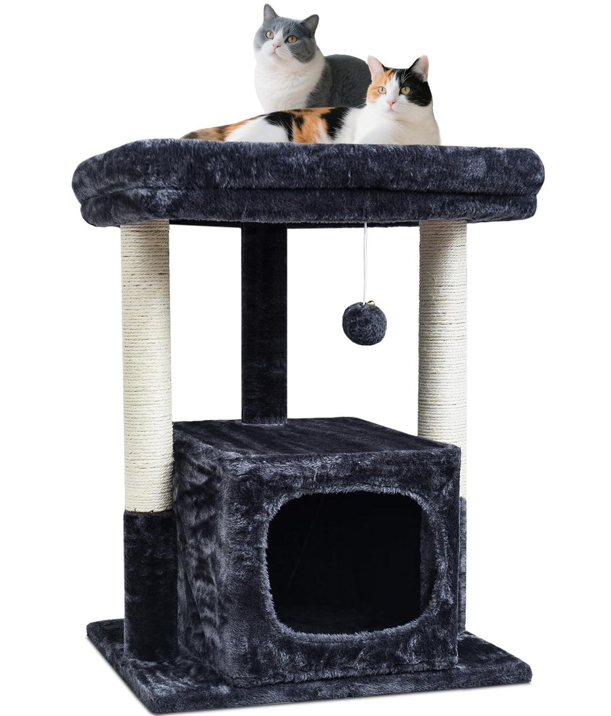 SYANDLVY Arbre à chat 27 po – perchoir en peluche, repos douillet.