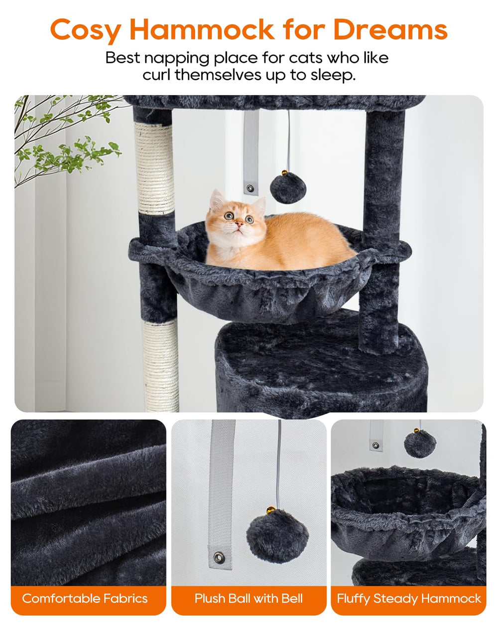 SYANDLVY arbre-chat cabane-confort : refuge cosy pour dormir et jouer