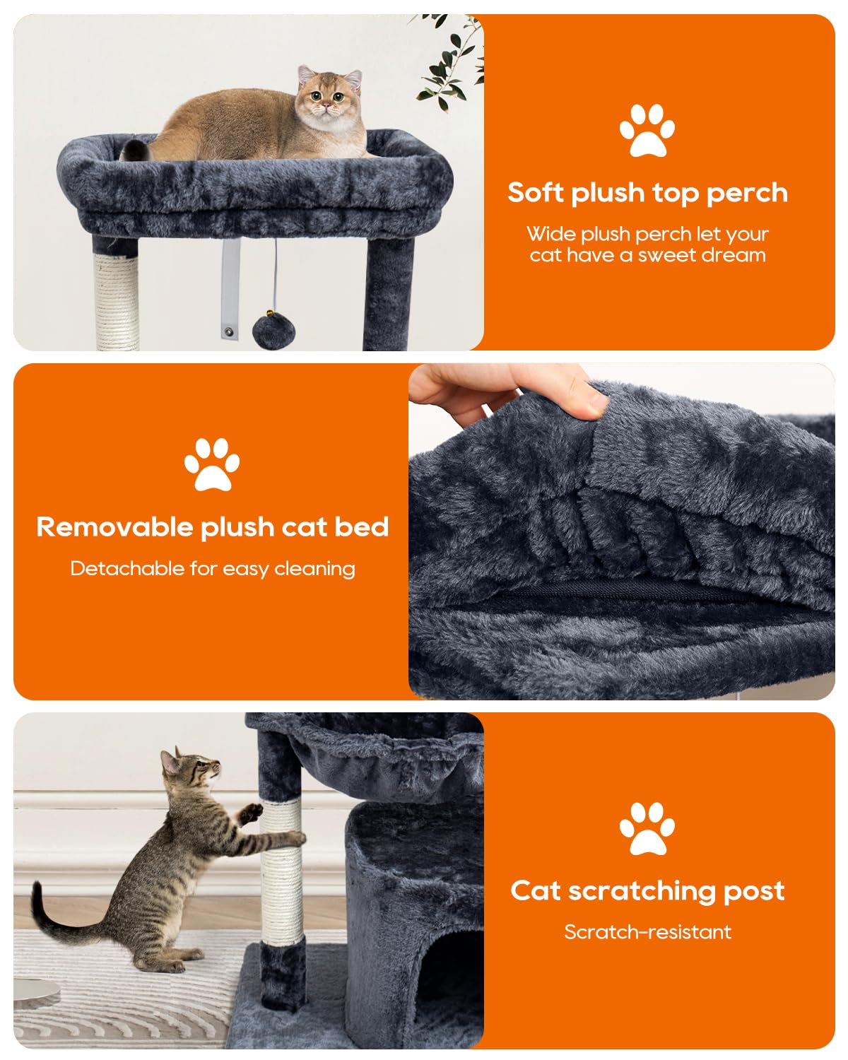 SYANDLVY arbre-chat colonnes-griffades-sisal : satisfait llinstinct de griffage et protection du mobilier