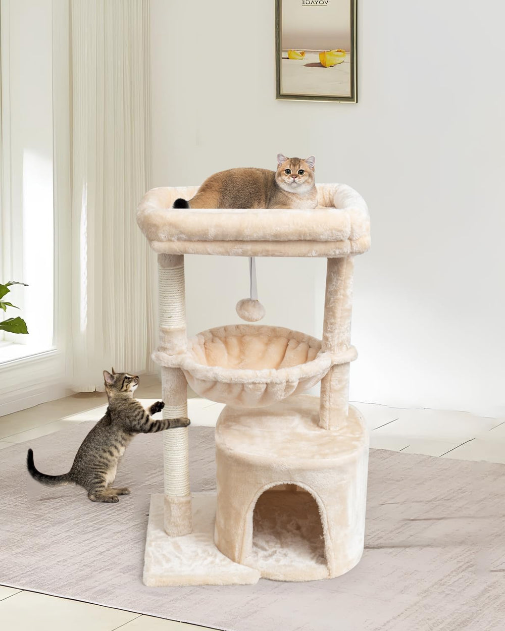 SYANDLVY arbre-chat compact – surface lisse facile à nettoyer