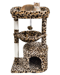 SYANDLVY arbre-chat impression leopard petit, repos confortable et ludique.