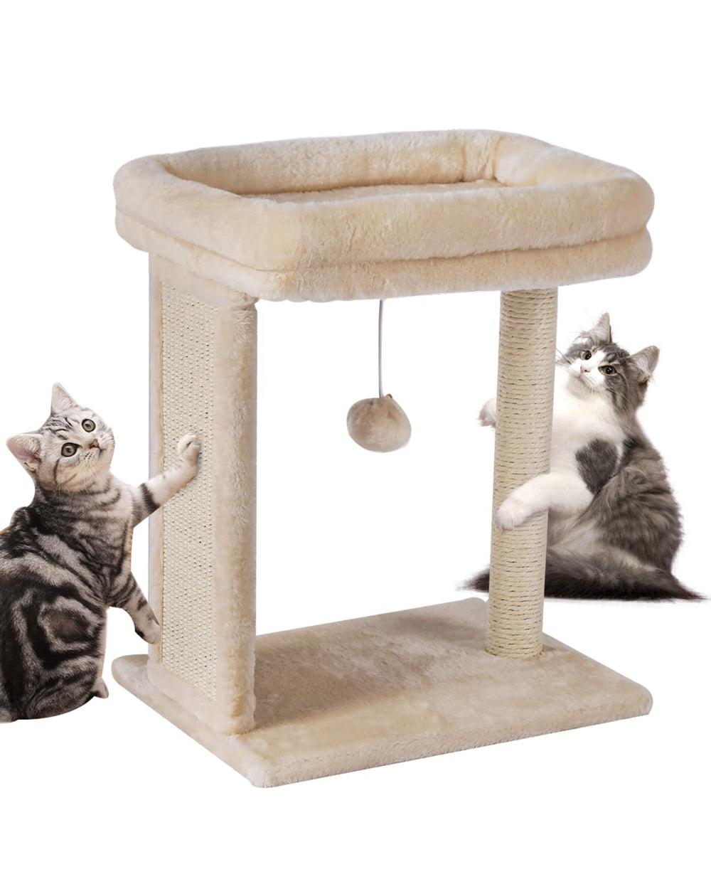 SYANDLVY arbre chat intérieur avec perchoir doux beige pour chats en appartement