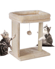 SYANDLVY arbre chat intérieur avec perchoir doux beige pour chats en appartement