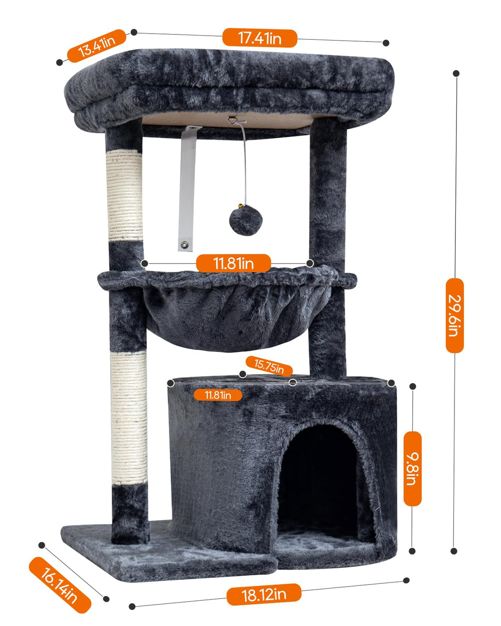 SYANDLVY arbre-chat panier-dormeur-doux : couchage confortable pour sieste et détente